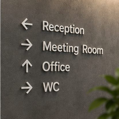 Wayfinding — 3D wall letters EMBODY³